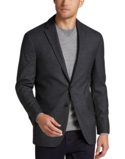Awearness Kenneth Cole Modern Fit Sport Coat, Gray & Blue Windowpane