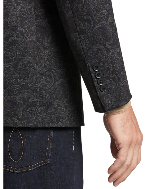 Michael Strahan Classic Fit Scuba Knit Sport Coat, Black - Image 2