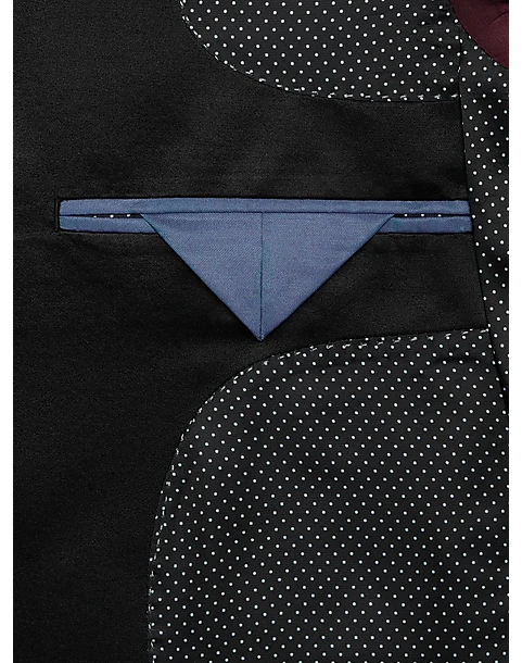 After Hours Slim Fit Dinner Jacket, Burgundy Jacquard - Image 3