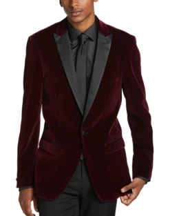 Paisley & Gray Slim Fit Dinner Jacket, Burgundy