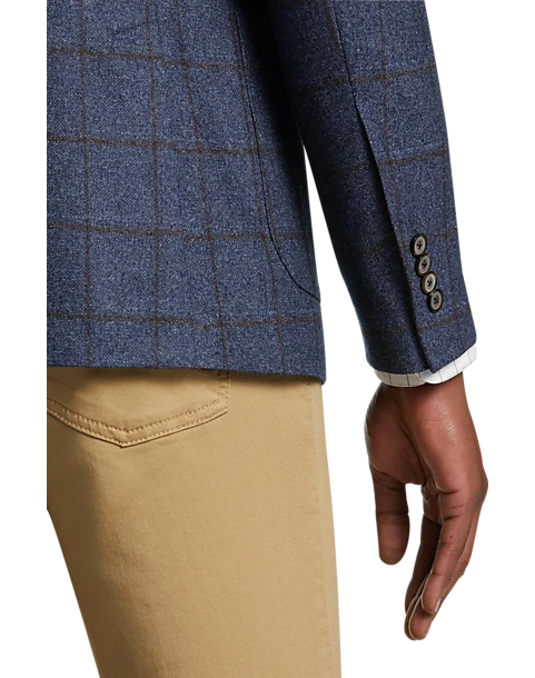 Joseph Abboud Modern Fit Sport Coat, Blue Windowpane Plaid - Image 2