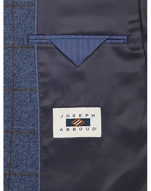 Joseph Abboud Modern Fit Sport Coat, Blue Windowpane Plaid - Image 3
