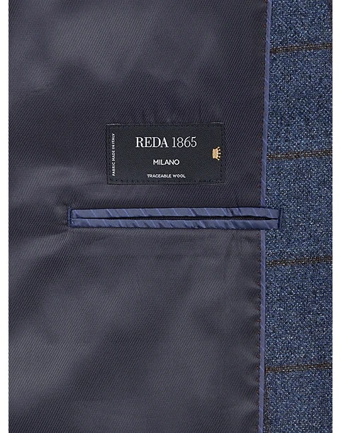 Joseph Abboud Modern Fit Sport Coat, Blue Windowpane Plaid - Image 4