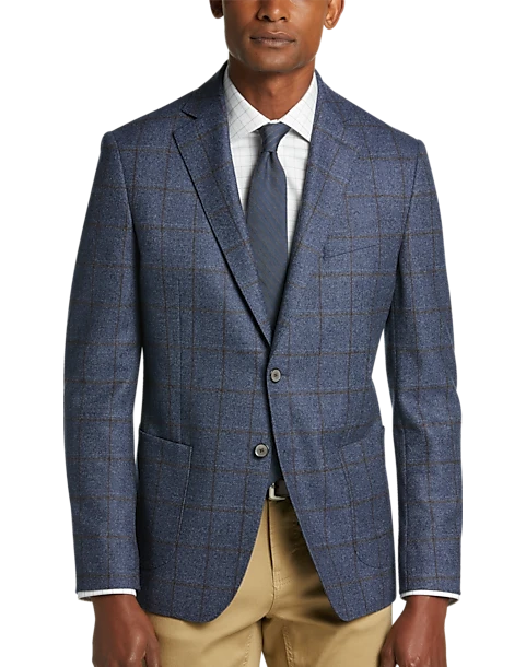 Joseph Abboud Modern Fit Sport Coat, Blue Windowpane Plaid