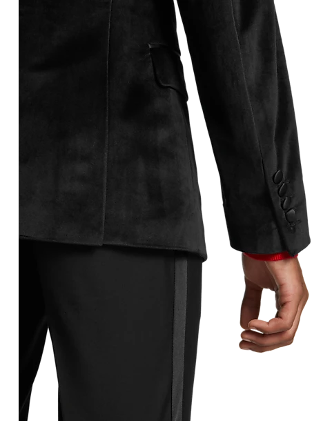 Paisley & Gray Slim Fit Double Breasted Dinner Jacket, Crimson Red - Image 3