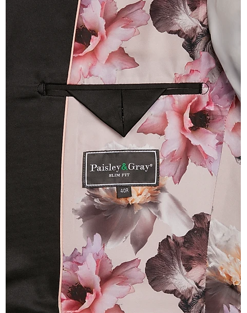 Paisley & Gray Slim Fit Dinner Jacket, Brown & Gold Jacquard - Image 4