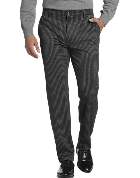 Michael Strahan Modern Fit Dress Pants, Gray Pinstripe