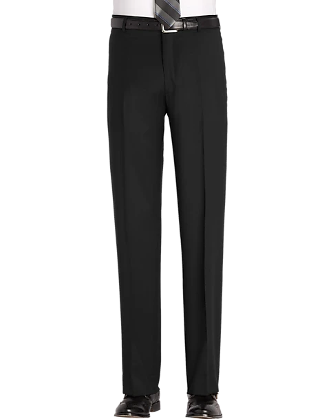 Awearness Kenneth Cole Modern Fit Wool Dress Pants, Black