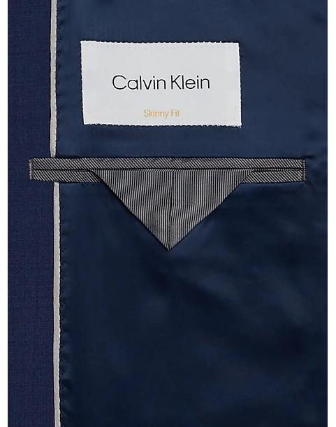 Calvin Klein Skinny Fit Suit Separates Coat, Blue - Image 3