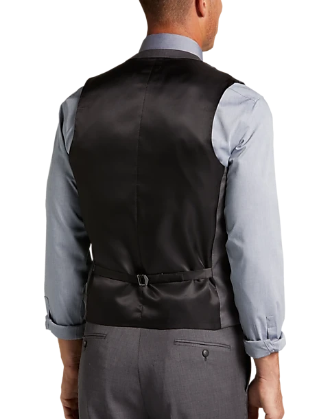 Awearness Kenneth Cole AWEAR-TECH Slim Fit Suit Separates Vest, Black & White Sharkskin - Image 2