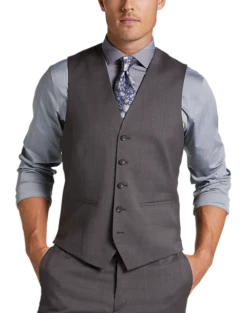 Awearness Kenneth Cole AWEAR-TECH Slim Fit Suit Separates Vest, Black & White Sharkskin