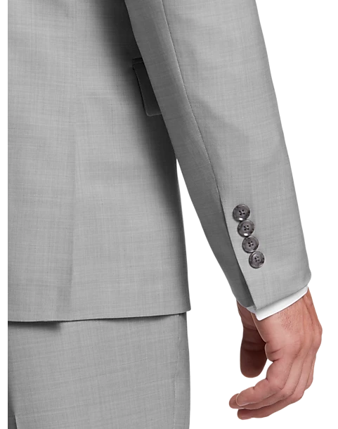Calvin Klein X-Fit Slim Fit Suit Separates Coat, Light Gray Sharkskin - Image 2