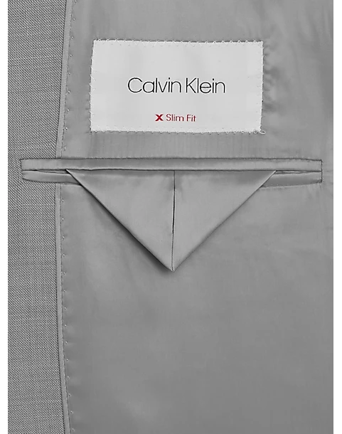 Calvin Klein X-Fit Slim Fit Suit Separates Coat, Light Gray Sharkskin - Image 3