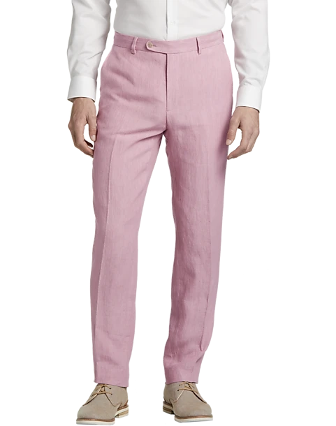 JOE Joseph Abboud Linen Slim Fit Suit Separates Dress Pant, Rose