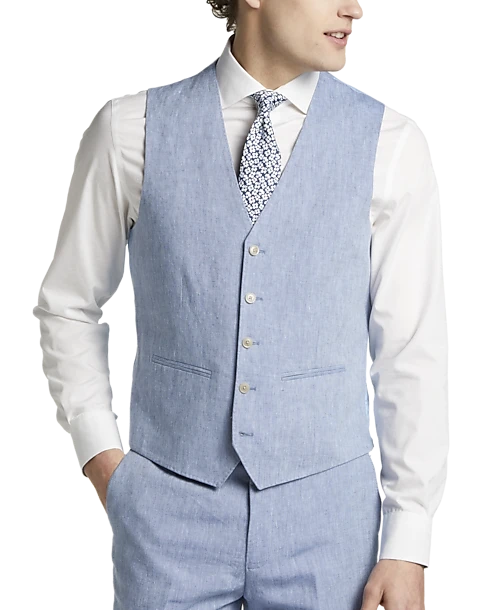 JOE Joseph Abboud Linen Slim Fit Suit Separates Vest, Light Gray