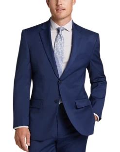 Awearness Kenneth Cole Modern Fit Suit, Blue Windowpane