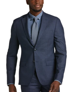 Calvin Klein X-Fit Slim Fit Suit Separates Coat, Blue Tic