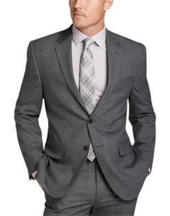 Awearness Kenneth Cole Modern Fit Suit, Gray Plaid