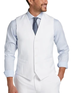 Pronto Uomo Modern Fit Suit Separates Vest, White