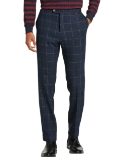 Paisley & Gray Slim Fit Suit Separates Pants, Navy Herringbone Windowpane