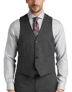 Joseph Abboud Classic Fit Suit Separates Vest, Gray Sharkskin