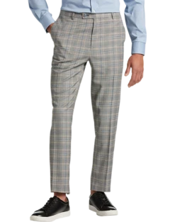Paisley & Gray Slim Fit Suit Separates Pants, Slate Blue Check