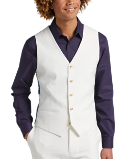 Paisley & Gray Slim Fit Suit Separates Vest, White