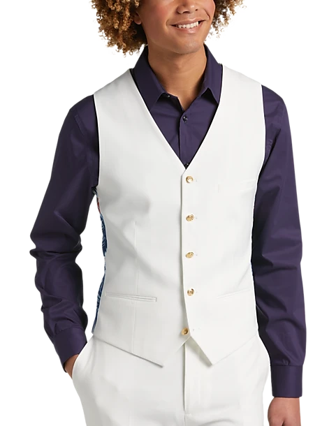 Paisley & Gray Slim Fit Suit Separates Vest, White