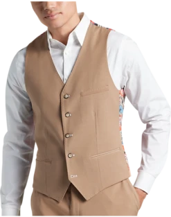 Paisley & Gray Slim Fit Suit Separates Vest, Nutmeg