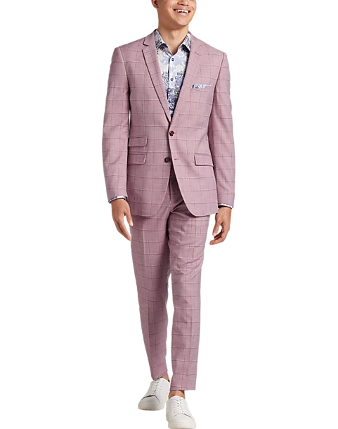 Paisley & Gray Slim Fit Suit Separates Coat, Cranberry Windowpane - Image 2
