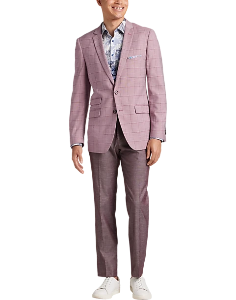 Paisley & Gray Slim Fit Suit Separates Coat, Cranberry Windowpane - Image 6
