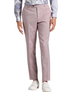 Paisley & Gray Slim Fit Suit Separates Pants, Cranberry Windowpane