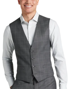 Calvin Klein X-Fit Slim Fit Suit Separates Vest, Gray Windowpane