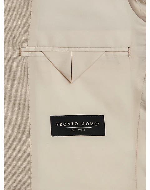 Pronto Uomo Modern Fit Suit Separates Coat, Tan Sharkskin - Image 3