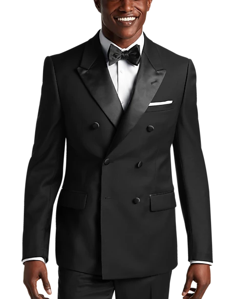 Calvin Klein Slim Fit Peak Lapel Suit Separates Tuxedo Jacket, Black