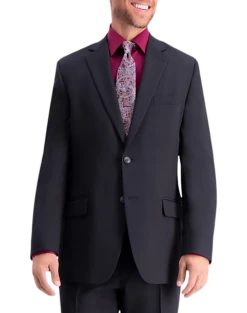 Haggar Travel Performance Classic Fit Suit Separates Coat, Black