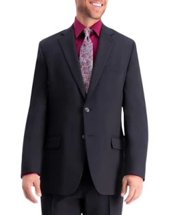 Haggar Travel Performance Classic Fit Suit Separates Coat, Blue Tic