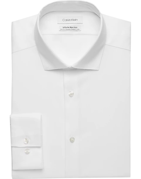 Calvin Klein Infinite Non-Iron Slim Fit Stretch Collar Dress Shirt, White