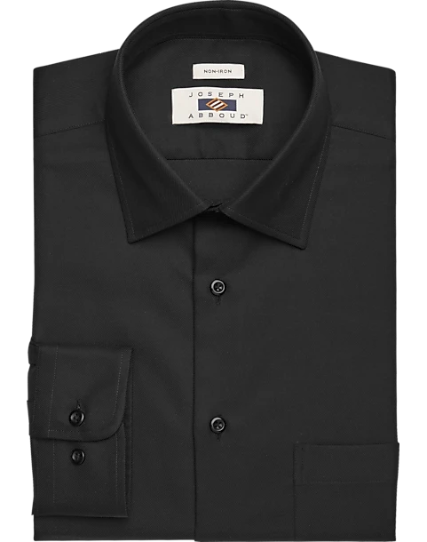 Joseph Abboud Non-Iron Twill 100% Cotton Dress Shirt, Black