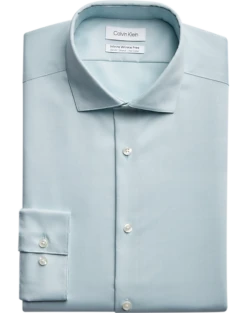 Calvin Klein Infinite Wrinkle Free Slim Fit Stretch Collar Dress Shirt, Green