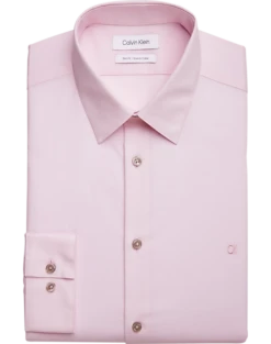 Calvin Klein Slim Fit Embroidered Logo Dress Shirt, Pink