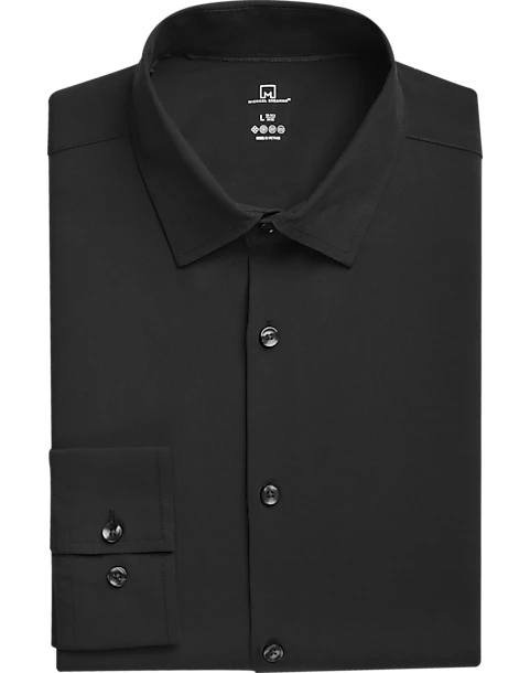 Michael Strahan Modern Fit Spread Collar Dress Shirt, Black