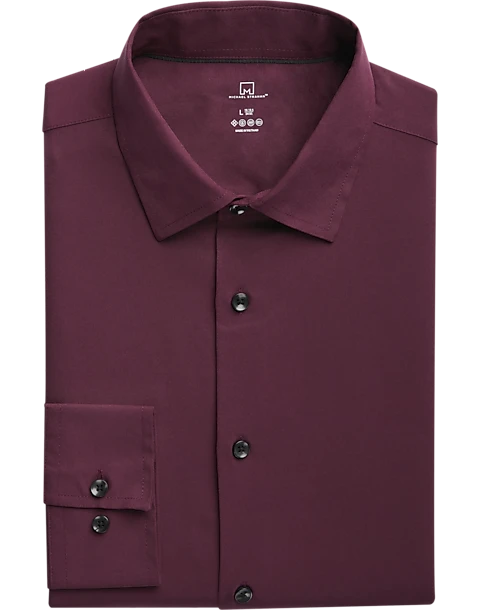 Michael Strahan Modern Fit Spread Collar Dress Shirt, Wine