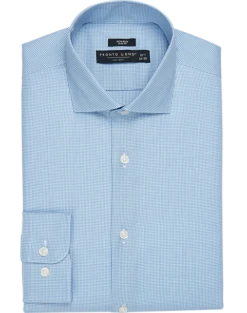 Pronto Uomo Non-Iron Slim Fit Spread Collar Dress Shirt, French Blue Gingham