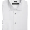 Pronto Uomo Modern Fit French Cuff Tuxedo Formal Shirt, White
