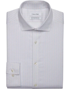 Calvin Klein Infinite Wrinkle Free Slim Fit Stretch Collar Dress Shirt, Hazel Blue Multi
