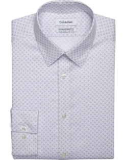 Calvin Klein Infinite Wrinkle Free Slim Fit Stretch Collar Dress Shirt, Iris Print
