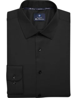 Ben Sherman Slim Fit Dobby Dress Shirt, Black Teardrop