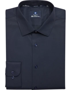 Ben Sherman Slim Fit Dobby Dress Shirt, Navy Teardrop