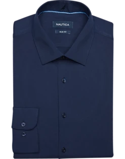 Nautica Slim Fit Four-Way Stretch Dress Shirt, Navy
